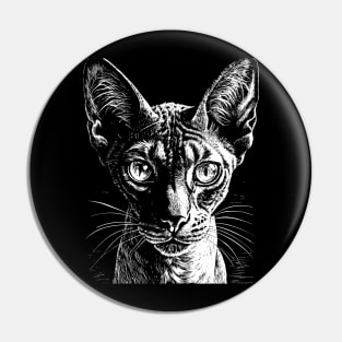 Cornish Rex cat head Pin