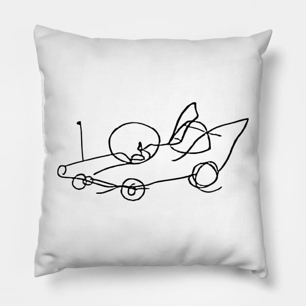 The Homer by Powell Motors Car Sketch Pillow by tvshirts