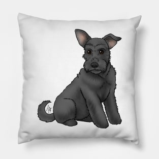 Dog - Miniature Schnauzer - Black Natural Pillow