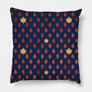 Golden Autumn Leaves to Russet Winter Trees Pillow