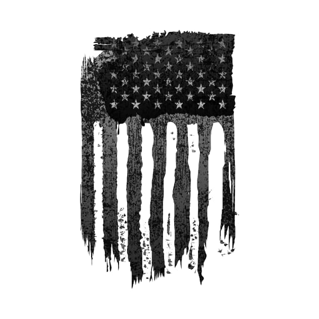 Black White American Flag by pilipsjanuariusDesign