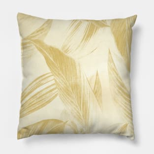 Metallic Gold Leaves Pattern Pillow