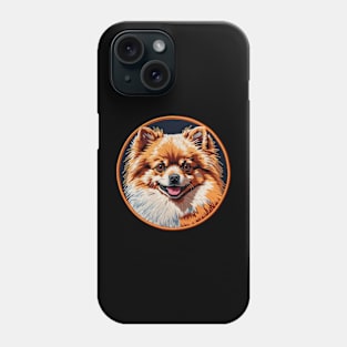 Pomeranian Embroidered Patch Phone Case