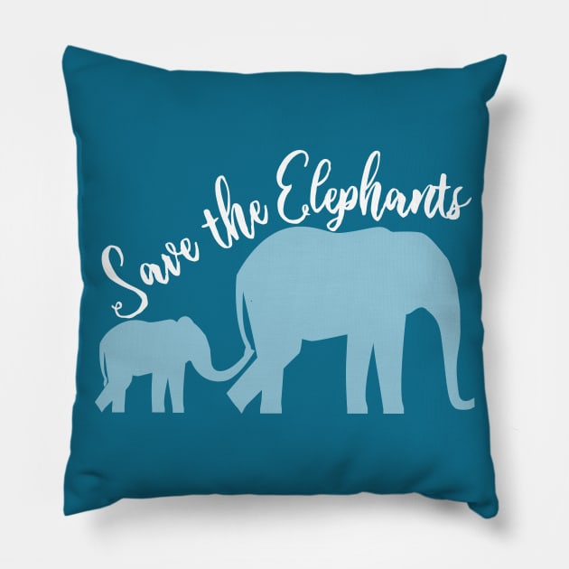 Save the Elephants Pillow by epiclovedesigns