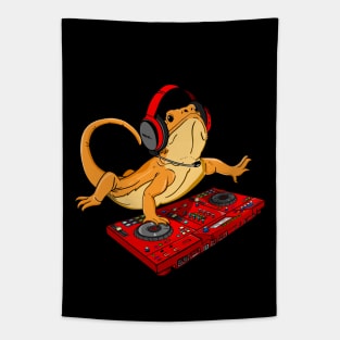 Bearded Dragon DJ Sound Tech Party Tapestry