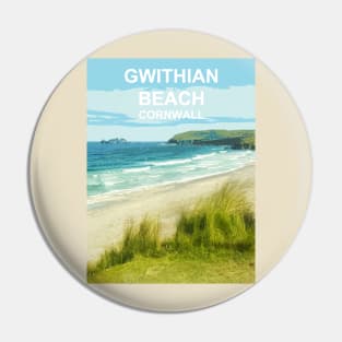 Gwithian Beach Cornwall UK Coast poster St Ives Pin