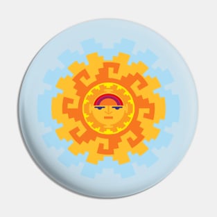 Inca Ethnic Sun Symbol Pin