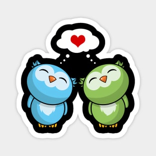 Cute Owls Siblings Best Friend Girlfriend Valentines Day Owl Magnet