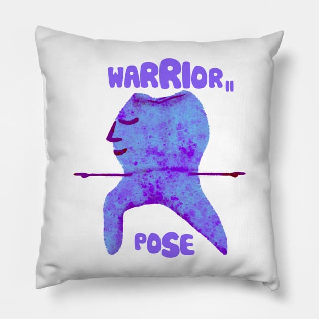 Molar Yogi (Warrior Pose 2) Pillow by Happimola