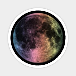 Pastel Rainbow Celestial Moon Magnet