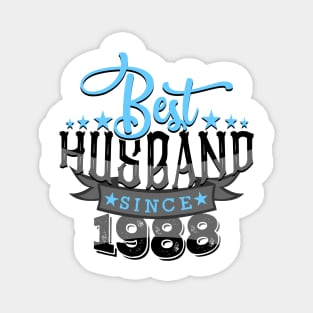 'Best Husband Since 1988' Sweet Wedding Anniversary Gift Magnet