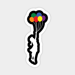 Balloon Girl - Rainbow Balloons Magnet