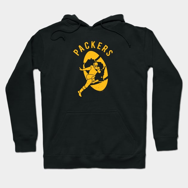 deadmansupplyco Vintage Packers Logo with 'Packers' Text (Yellow) Hoodie