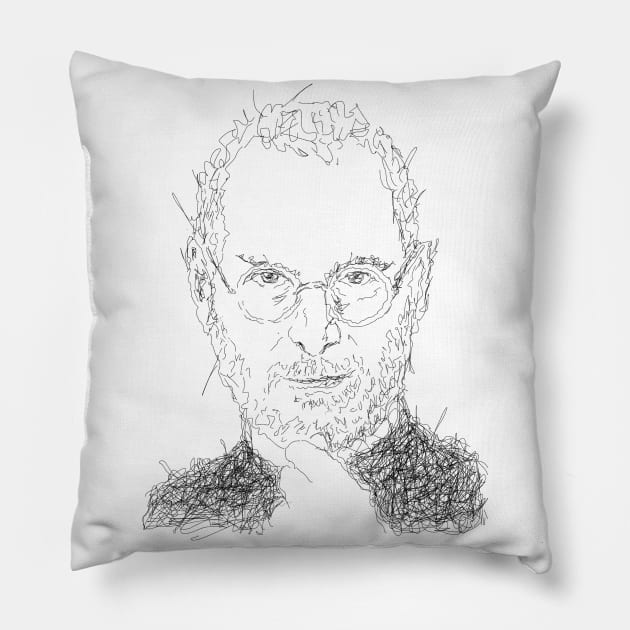 Steve Jobs Sketch Pillow by PNKid