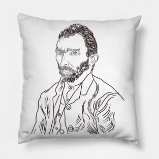 Vincent Van Gogh Self Portrait sketch gift Pillow