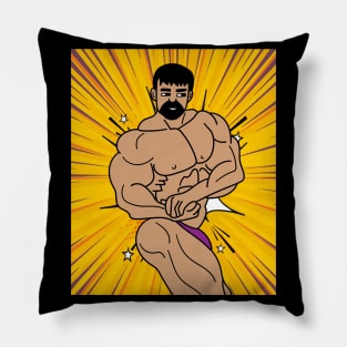 Retro Bodybuilding Lifting Weights Pillow