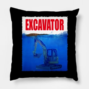 Dirt Devotion Excavator Dreams, Trendy Tee for Construction Aficionados Pillow