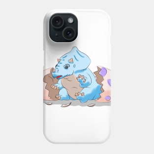 Baby Blue Triceratops Phone Case