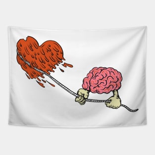 BRAIN VS HEART Tapestry