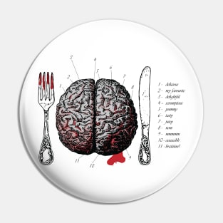 Zombie Dinner Brain Medical Diagram Pin