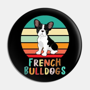 Vintage Retro French Bulldogs Pin