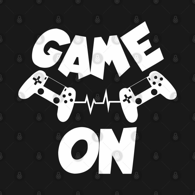 A funny gaming quote GAME ON heartbeat a gift for gamers by Guntah