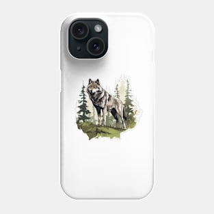 Watercolor Wolf Phone Case