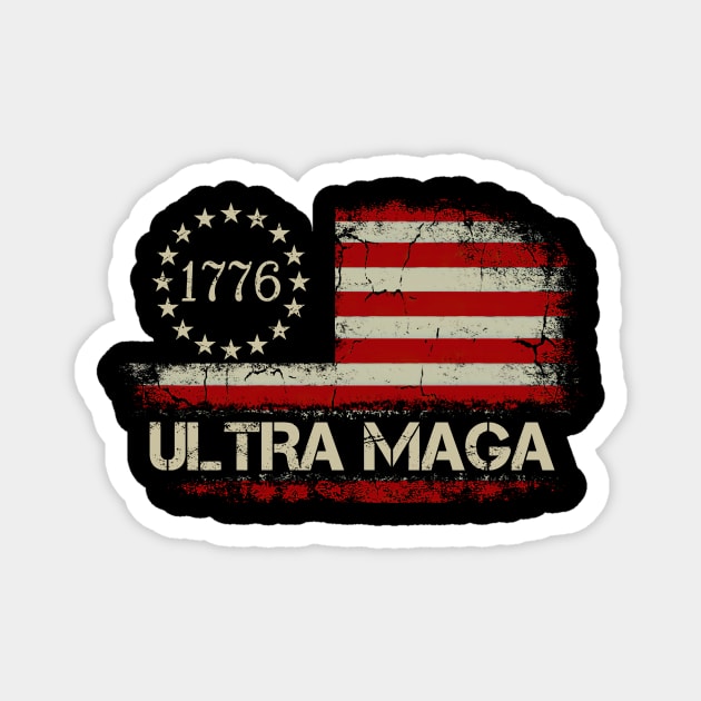 Ultra Maga 1776 Conservative Anti Liberal Us Flag Magnet by petemphasis