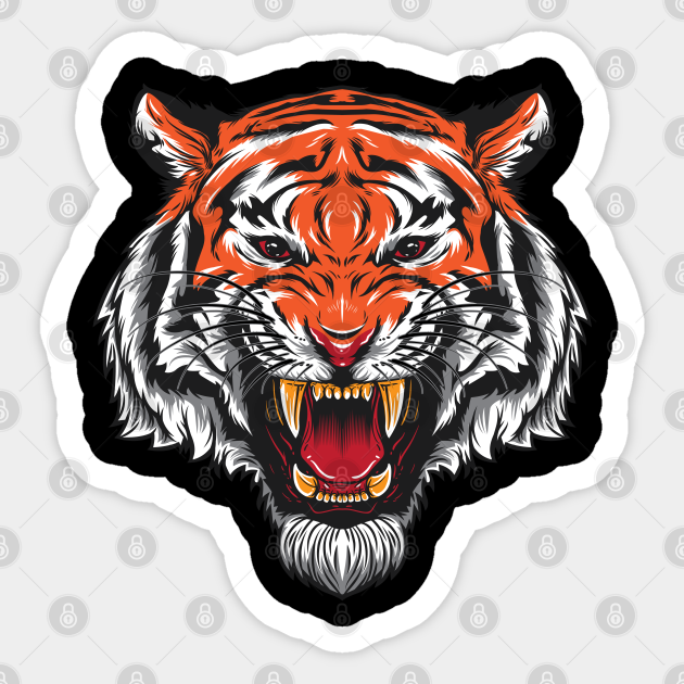 Angry Tiger Head - Tiger Face - Sticker | TeePublic Angry Tiger Head - Tiger Face - Sticker | TeePublic