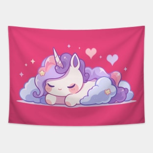 Cute Happy Kawaii Baby Unicorn Tapestry