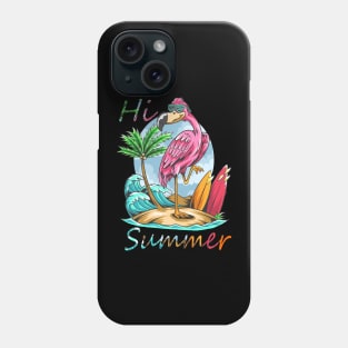 cartoon flamingo hi summer Phone Case