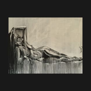 female reclining nude painted with drip style T-Shirt