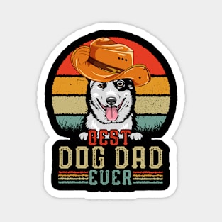Vintage Best Dog Dad Ever Retro Headband Funny Father's Day Magnet