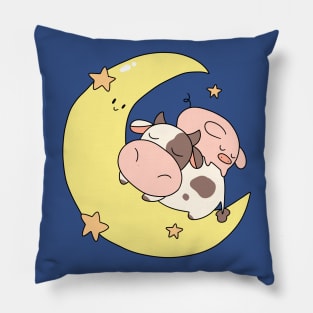 Crescent Moon Cow and Pig Pillow