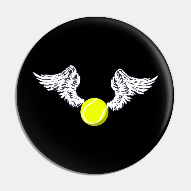 Flying Tennis Ball for Funny Design forTennis Lovers Pin by YourGoods