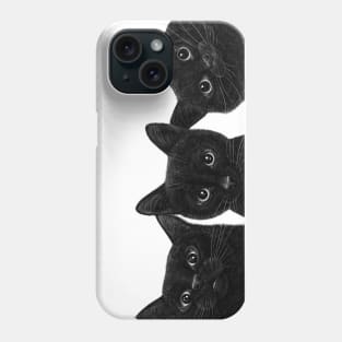 Three black cats Phone Case