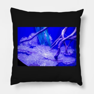 Upside-down jellyfish in blue ligh Pillow