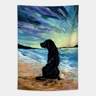 Beach Days - Black Labrador Tapestry