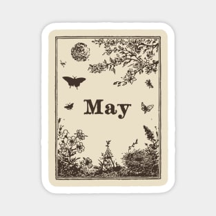Elegant May Butterflies and Blossoms Magnet