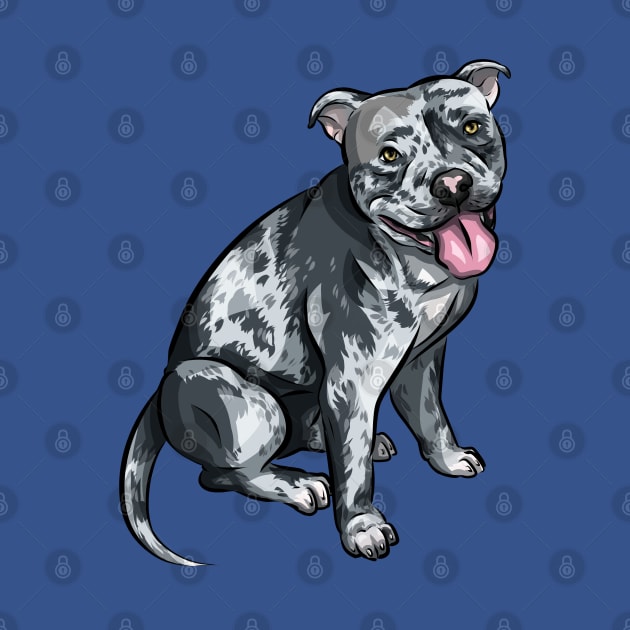 Cute American Bully | Merle by Shirin Illustration