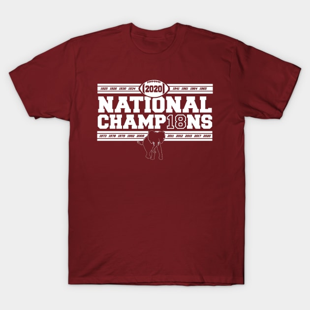 2020 NATIONAL CHAMPIONS - Alabama Crimson Tide - T-Shirt | TeePublic