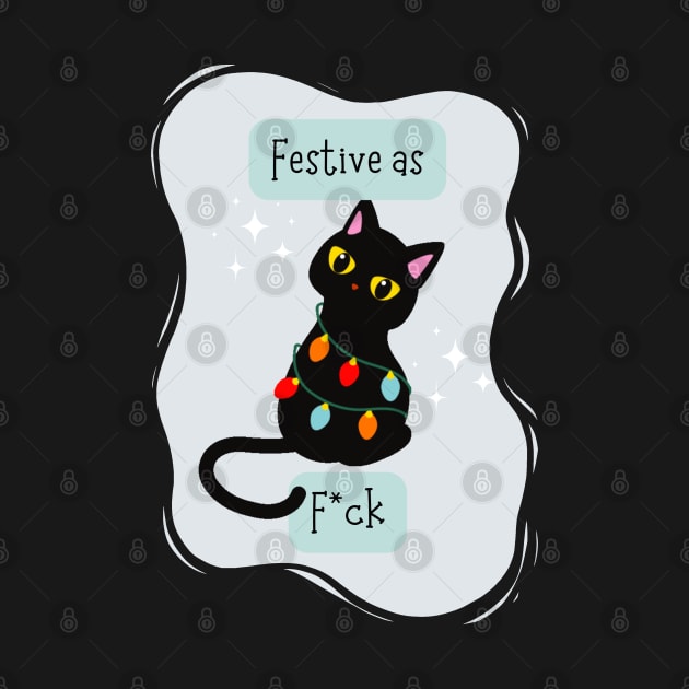 Festive as F*ck  - Festive AF Cat by applebubble