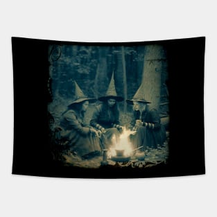 Three Witches In Woods Tapestry