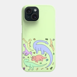 Pastel Colors Dinosaur Pattern Phone Case