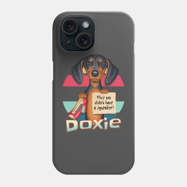 Fun cute fur baby  mom dad gift Doxie Dachshund dog Phone Case by Danny Gordon Art