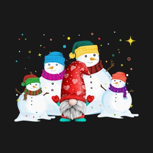 Cute Watercolor Christmas Gnome T-Shirt