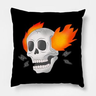 The skull on fire Pillow