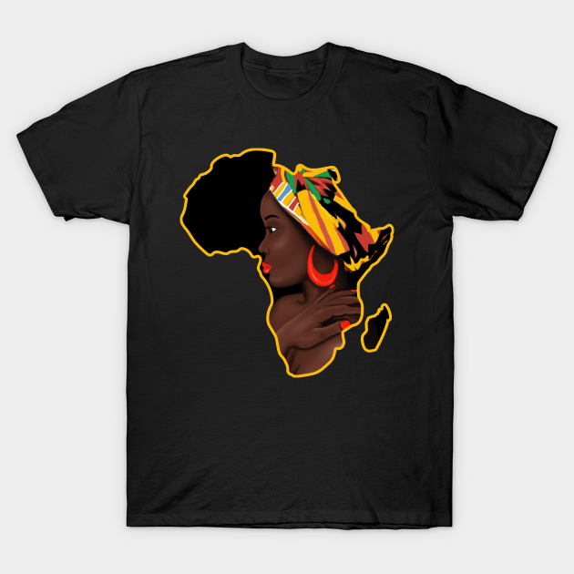 Africa Queen Mother Africa Melanin Kente Pattern - African Pride - T-Shirt