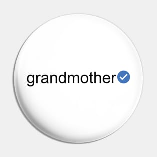 Verified Grandmother (Black Text) Pin