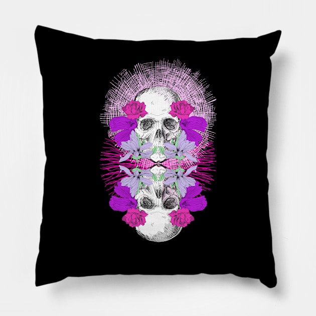 Duality Skulls Pillow by AurelieS